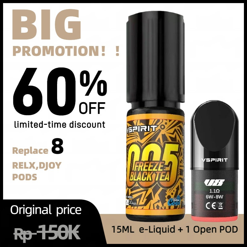 15ML Freeze Blacktea Flavor e-liqiid + 1 Open POD（Tax & Shipping included！）